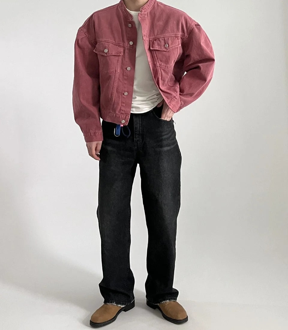 Stand Collar Denim Jackets - INTOHYPEZONE