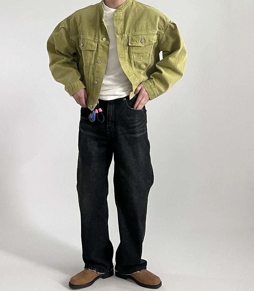 Stand Collar Denim Jackets - INTOHYPEZONE