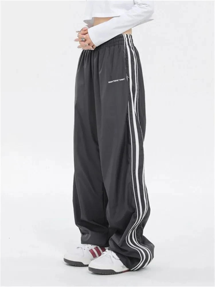 Striped Elastic Waist Cargo Pants - INTOHYPEZONE