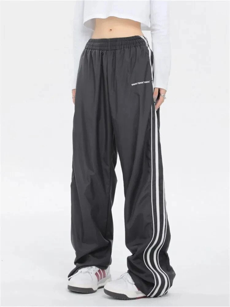 Striped Elastic Waist Cargo Pants - INTOHYPEZONE
