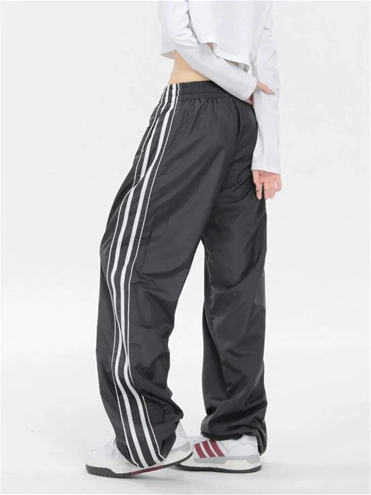 Striped Elastic Waist Cargo Pants - INTOHYPEZONE