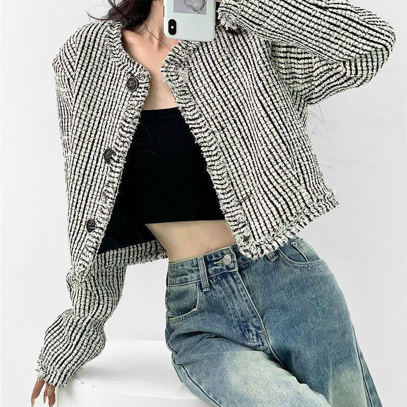 Tweed Single Breasted Jacket - INTOHYPEZONE