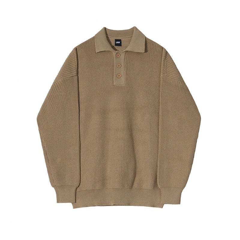 Versatile Lapel Long Sleeve Sweater - INTOHYPEZONE
