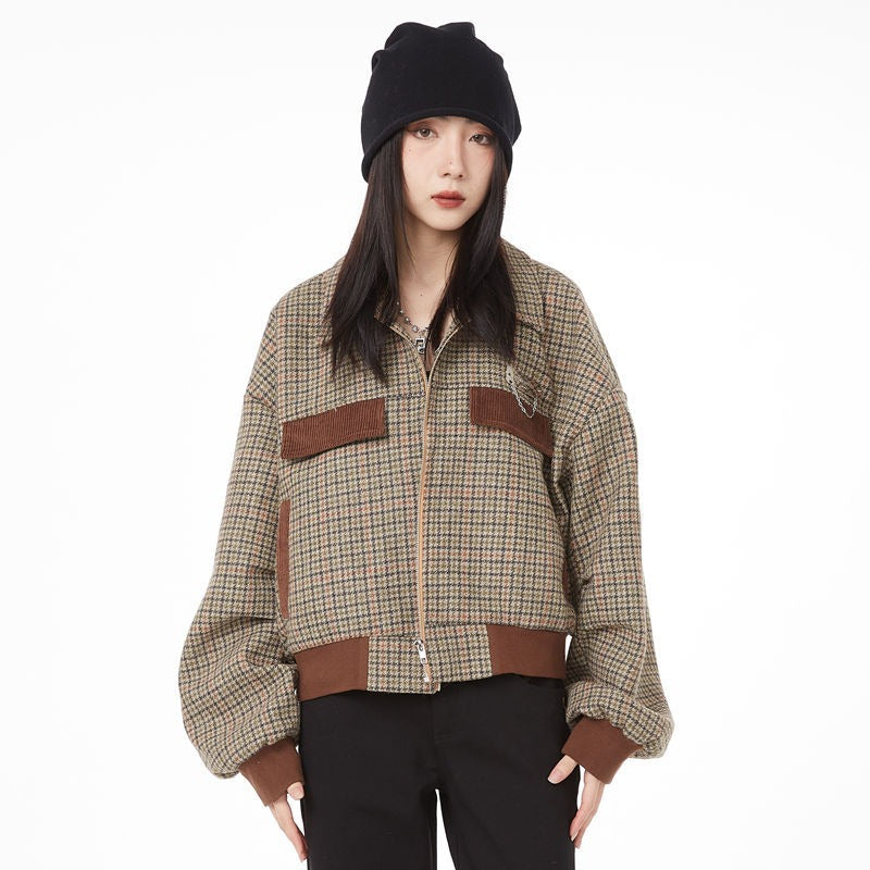 Striped Turn Down Collar Jacket - INTOHYPEZONE
