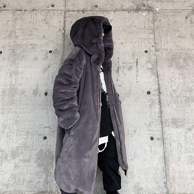 Cotton Hooded Woolen Long Coat - INTOHYPEZONE
