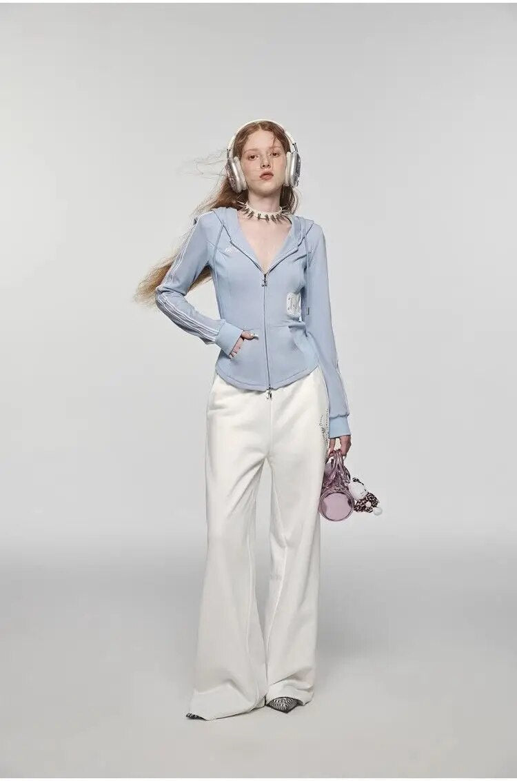 Zip Up Crop Hooded Shirt - INTOHYPEZONE