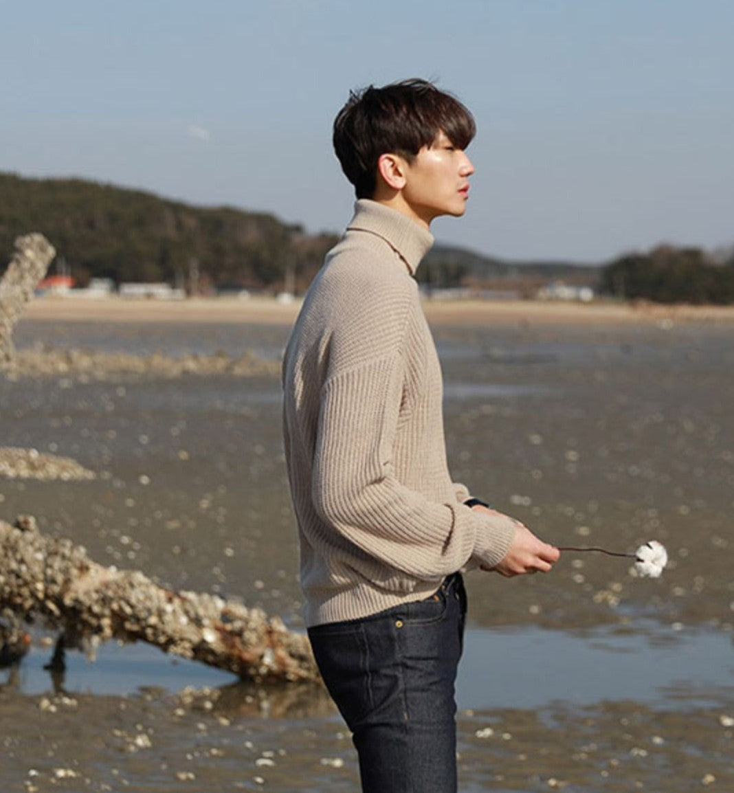 Pullover High Neck Loose Knit Sweatshirts - INTOHYPEZONE