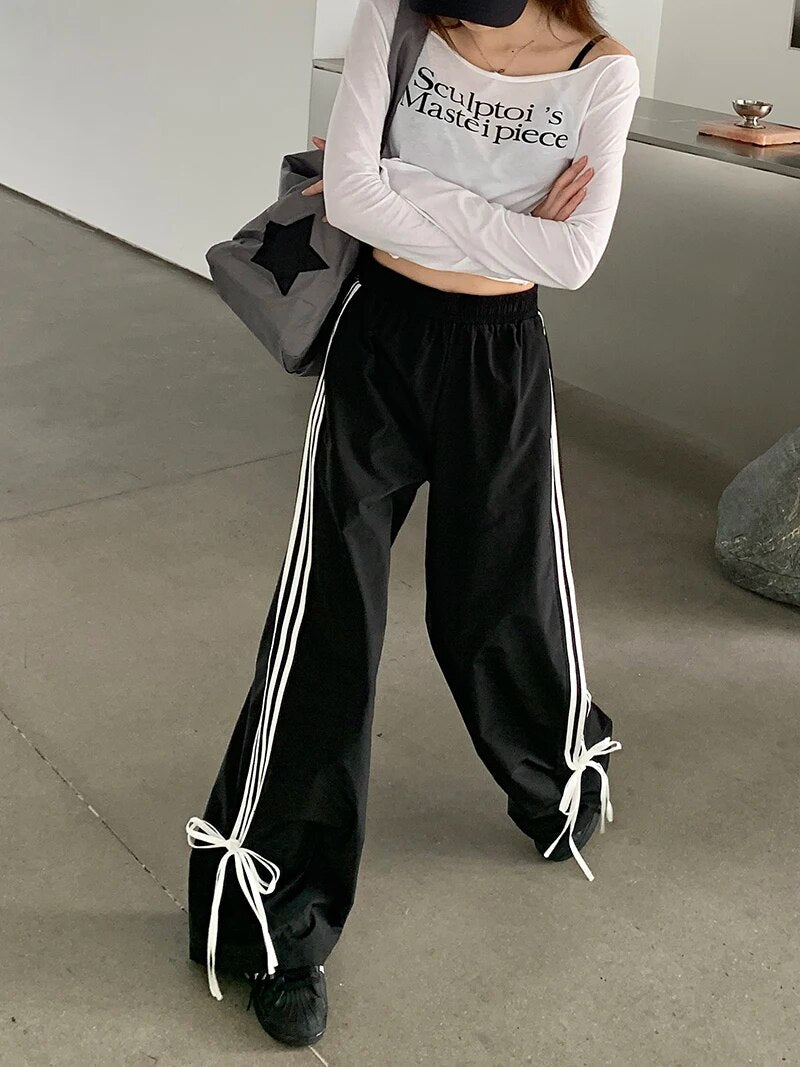 Black Stripe Casual Sweatpants - INTOHYPEZONE