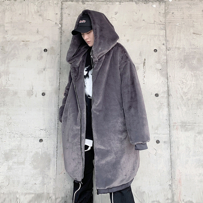 Cotton Hooded Woolen Long Coat - INTOHYPEZONE