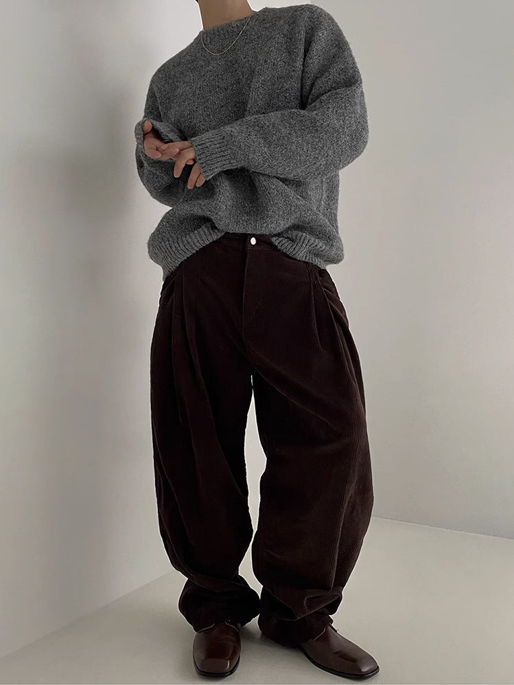 Round Neck Pullover Sweater - INTOHYPEZONE