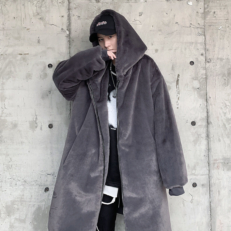 Cotton Hooded Woolen Long Coat - INTOHYPEZONE