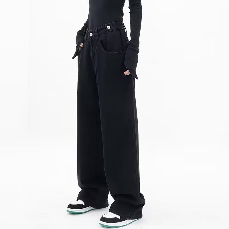 High Waist Straight Denim Pants - INTOHYPEZONE