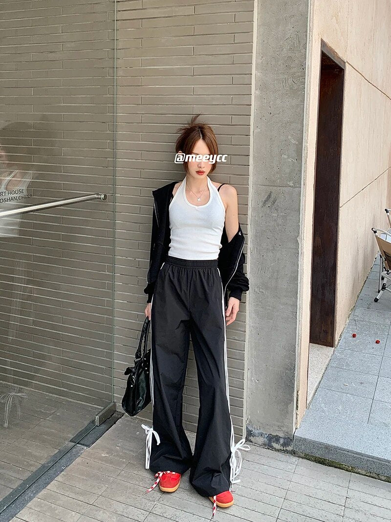 Black Stripe Casual Sweatpants - INTOHYPEZONE