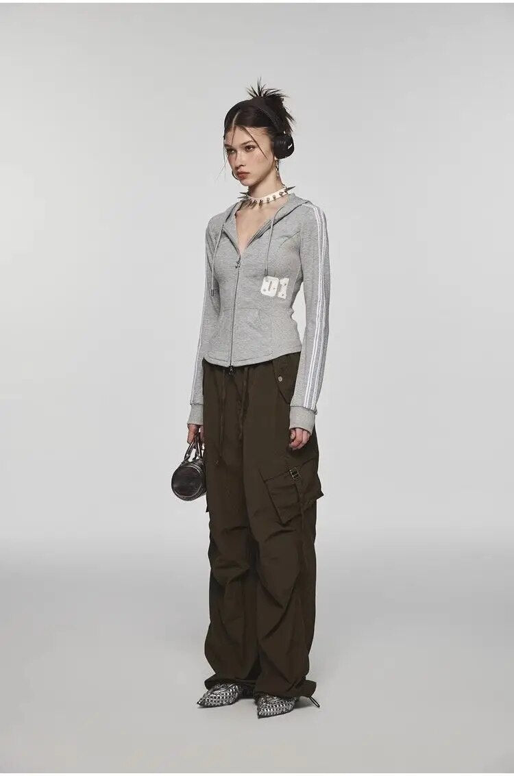 Zip Up Crop Hooded Shirt - INTOHYPEZONE
