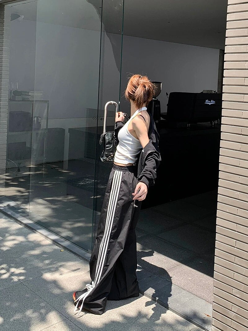 Black Stripe Casual Sweatpants - INTOHYPEZONE