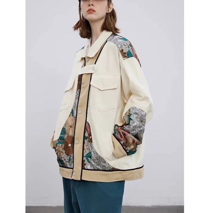 Single Breasted Floral Loose Jacket - INTOHYPEZONE