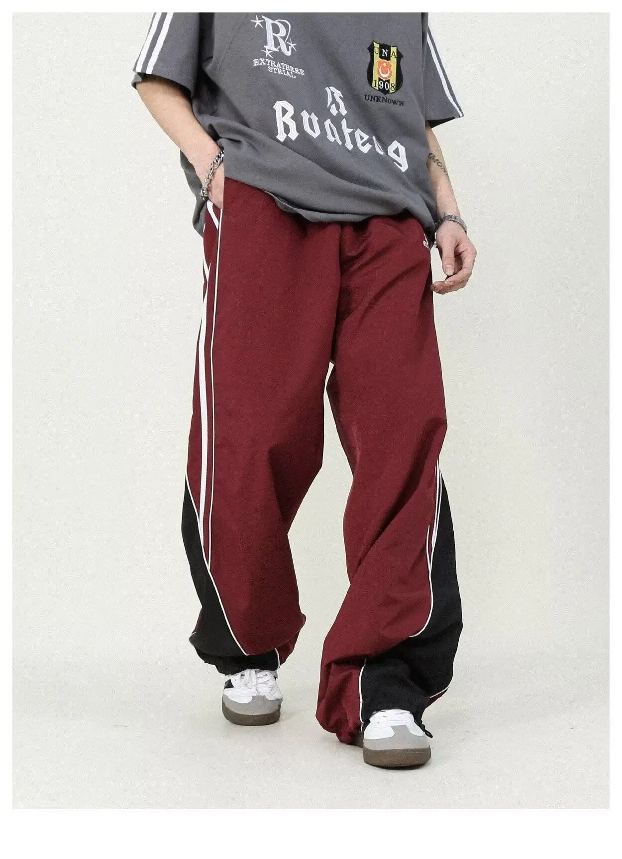 Side Panel Striped Track Pants - INTOHYPEZONE