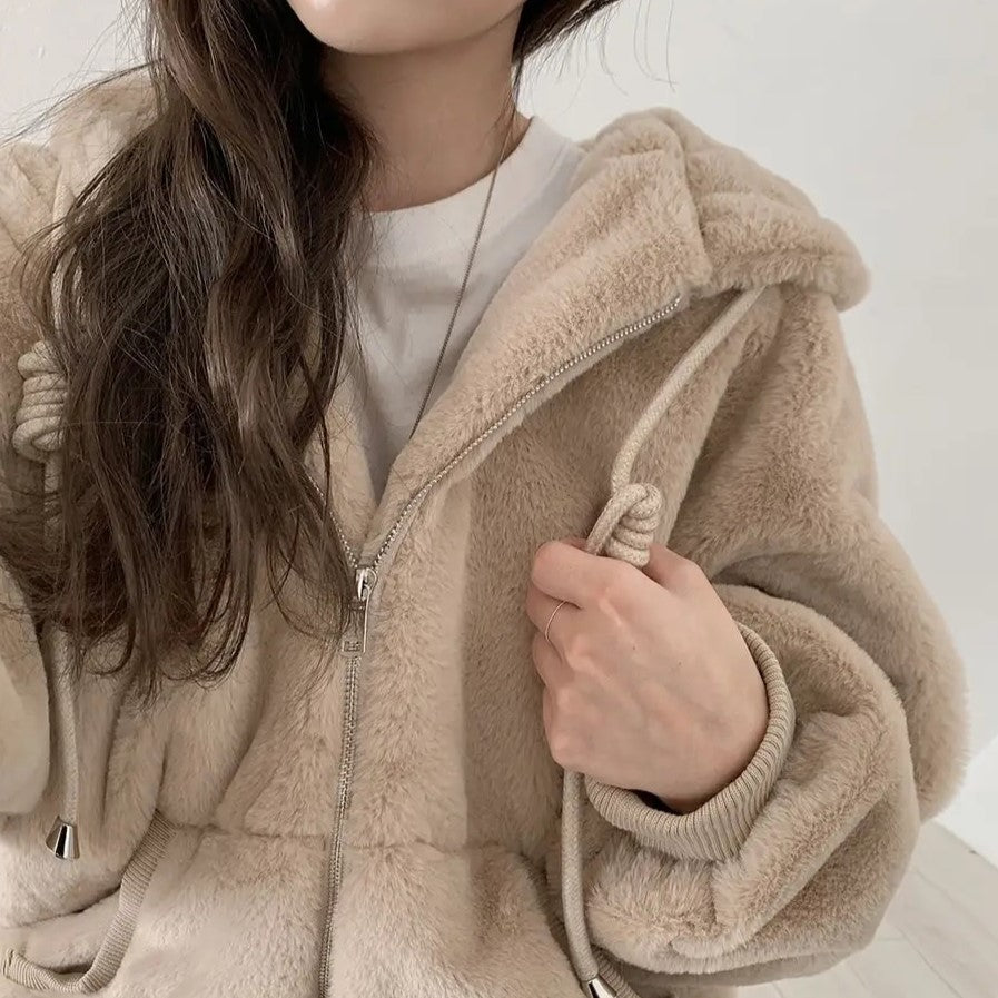 Big Pocket Plush Hooded Fashion Jacket - INTOHYPEZONE