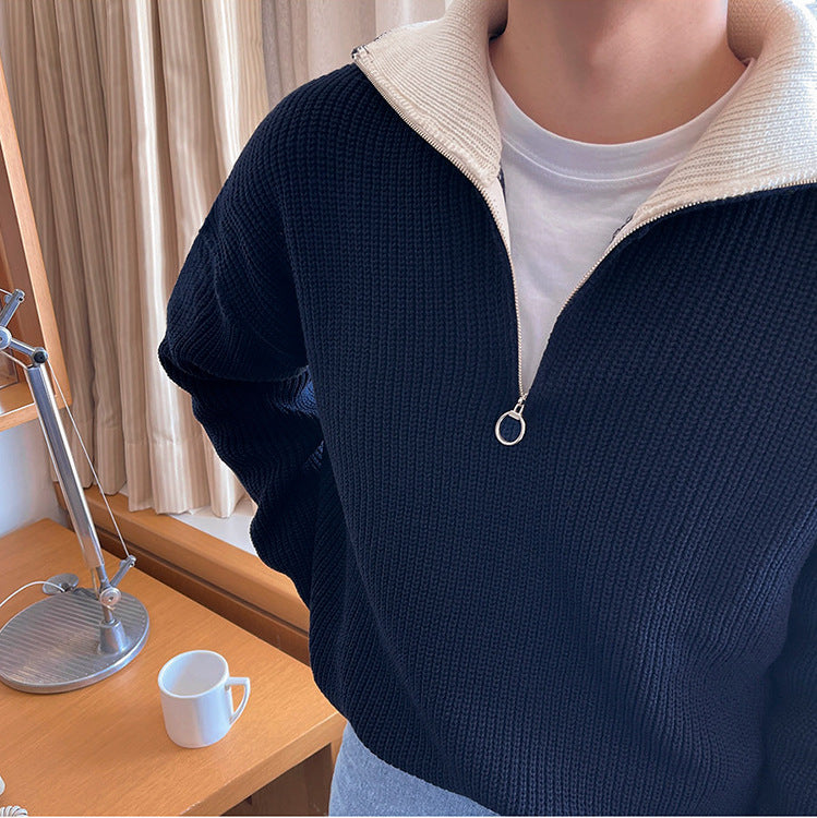 High Neck Zipper Sweater - INTOHYPEZONE