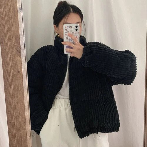 Corduroy Cropped Jackets - INTOHYPEZONE