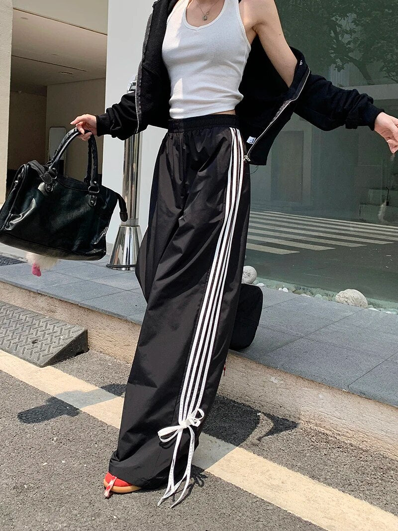 Black Stripe Casual Sweatpants - INTOHYPEZONE