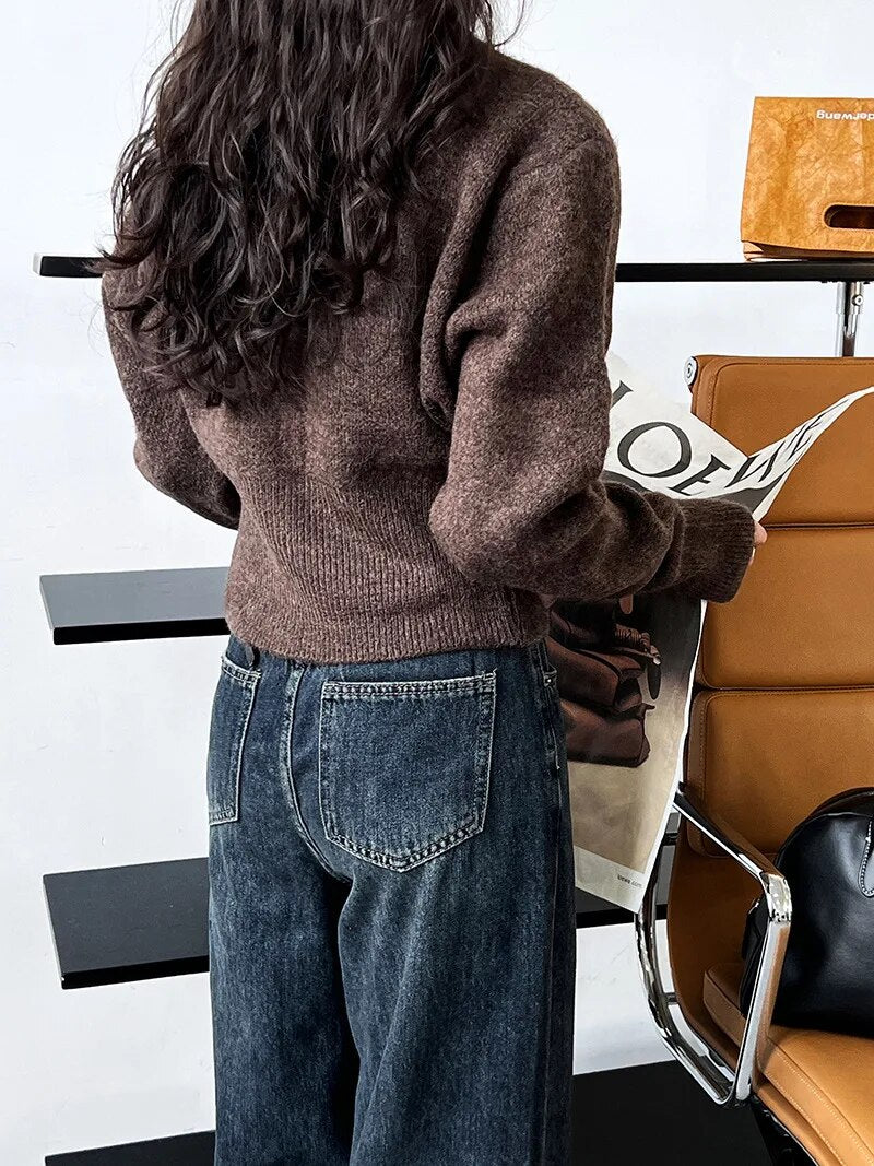 O-Neck Zipper Long Sleeved Sweater - INOTHYPEZONE