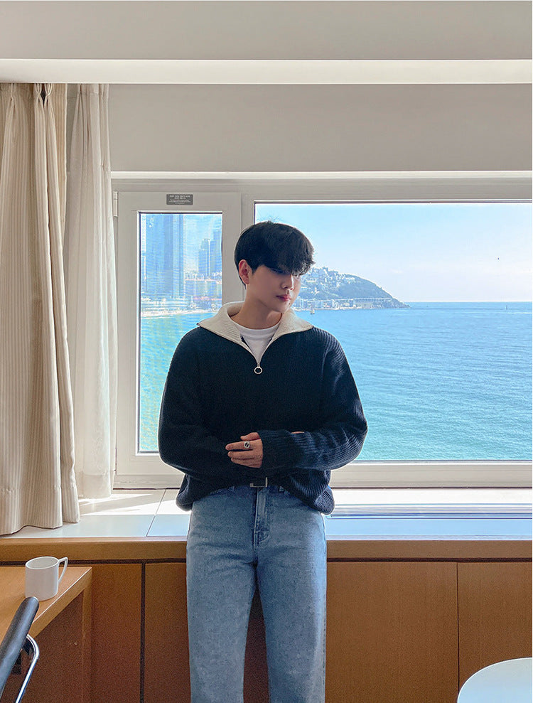 High Neck Zipper Sweater - INTOHYPEZONE