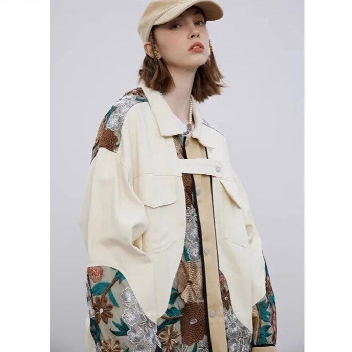 Single Breasted Floral Loose Jacket - INTOHYPEZONE