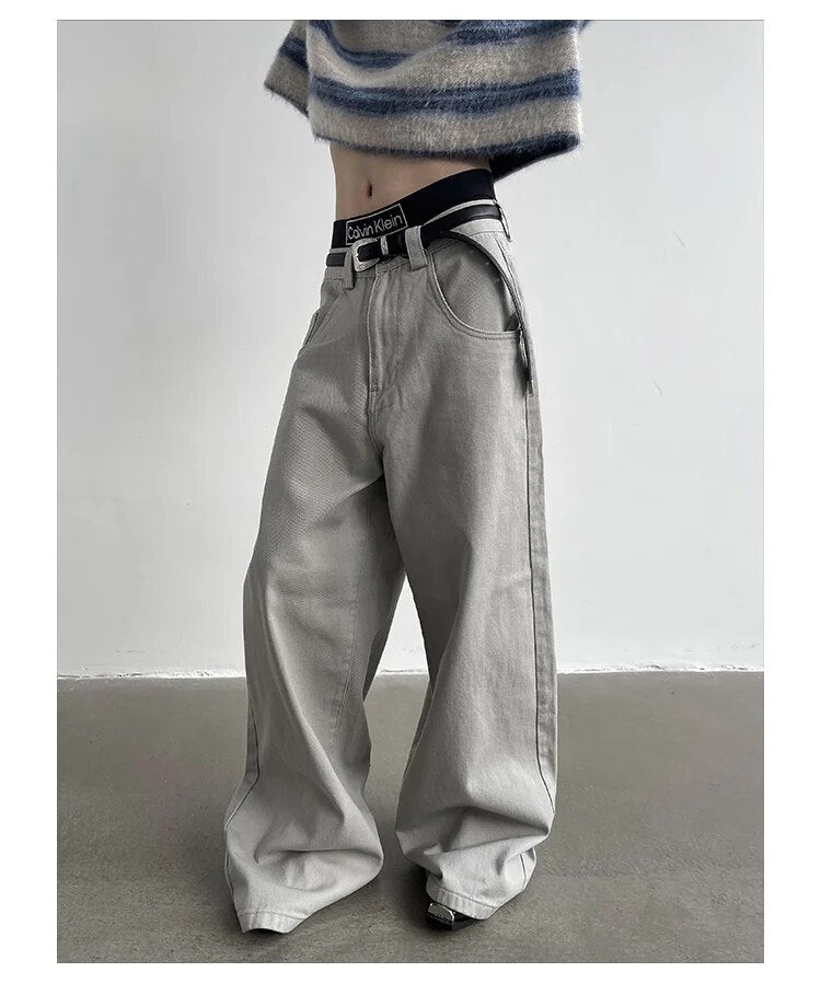 Vintage Wash Wide Leg Pants - INTOHYPEZONE