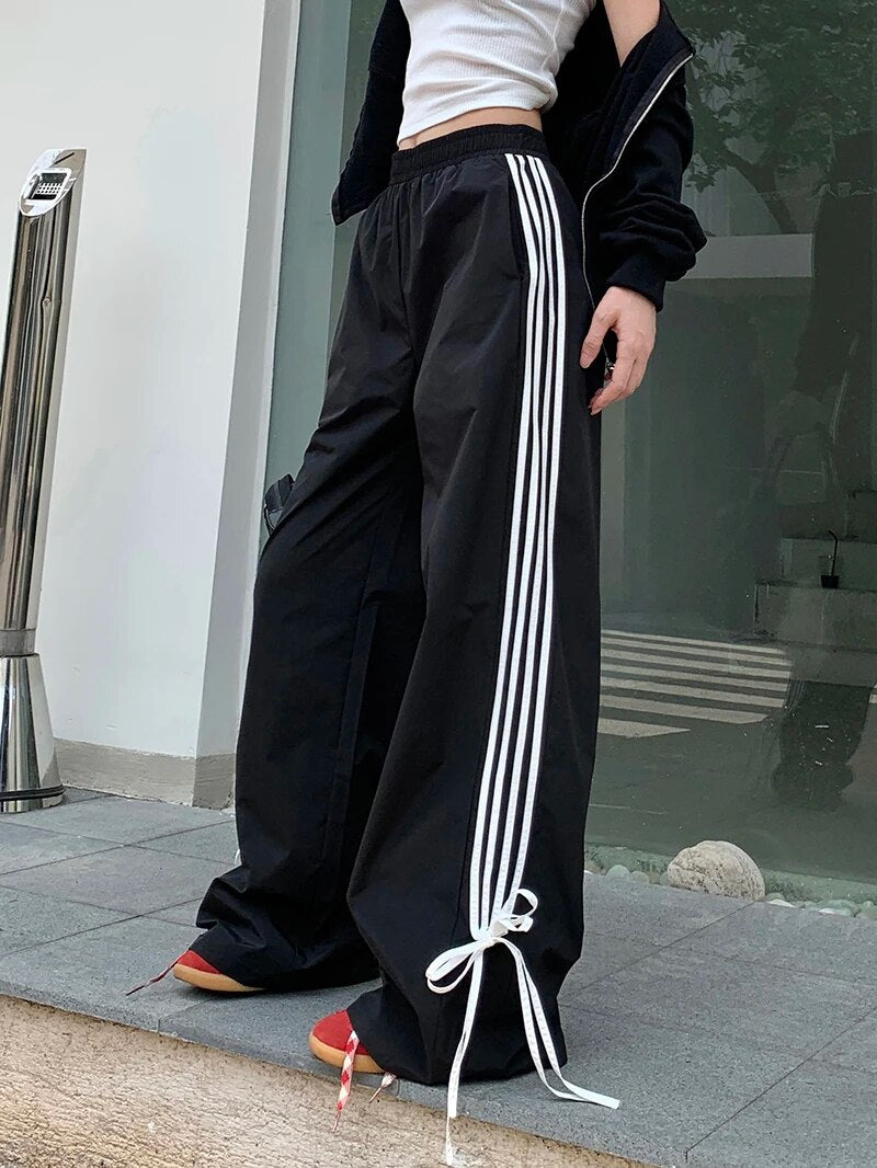 Black Stripe Casual Sweatpants - INTOHYPEZONE