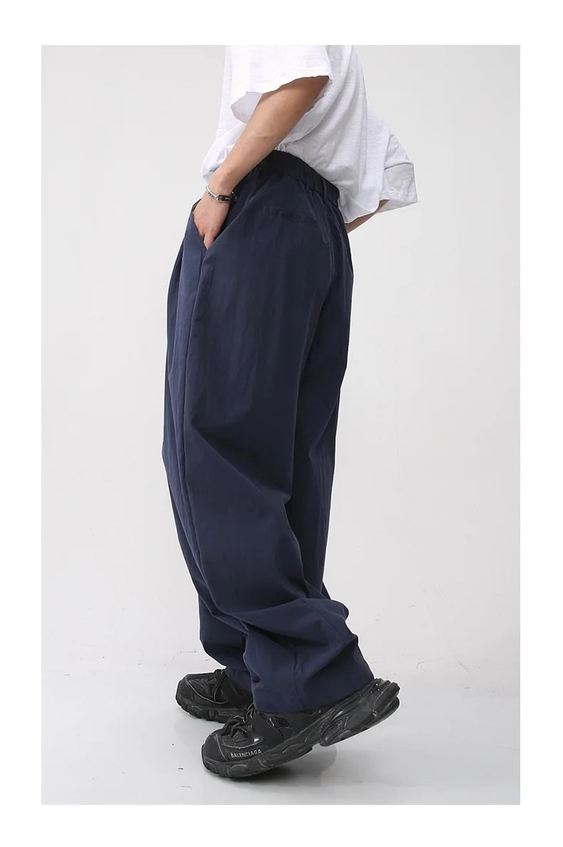 Elastic Waist Wide Casual Trousers - INTOHYPEZONE