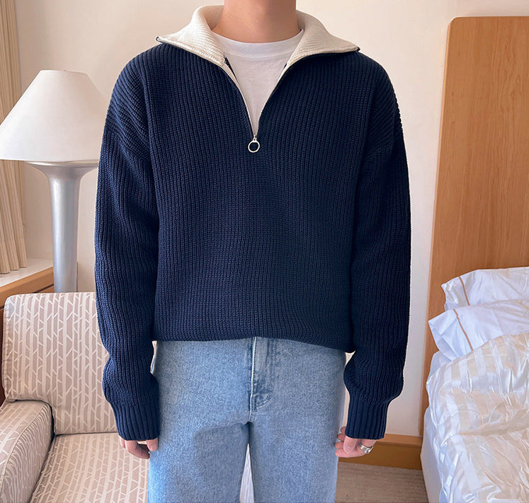 High Neck Zipper Sweater - INTOHYPEZONE