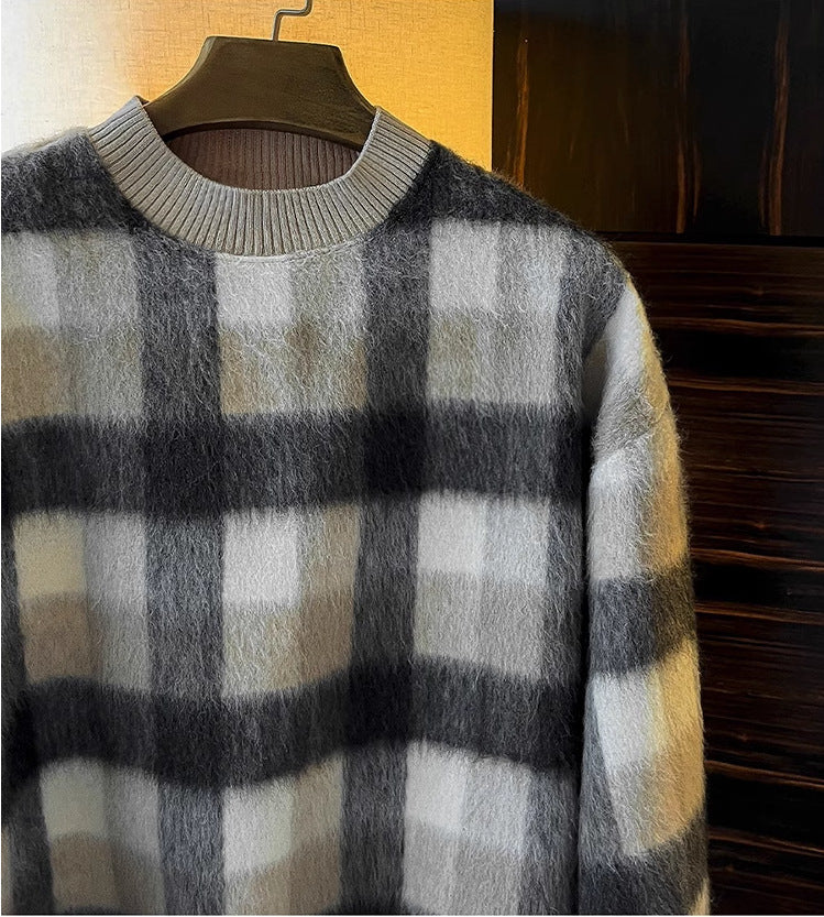 Plaid Long Sleeve Patchwork Sweatshirt - INTOHYPEZONE