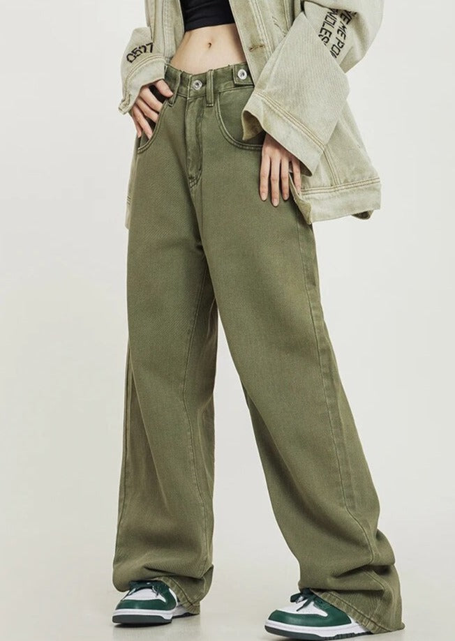 High Waist Straight Denim Pants - INTOHYPEZONE