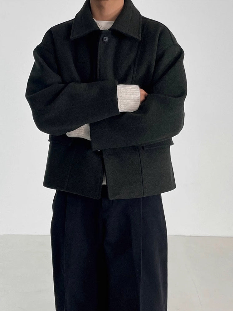 Solid Color Woolen Jacket - INTOHYPEZONE