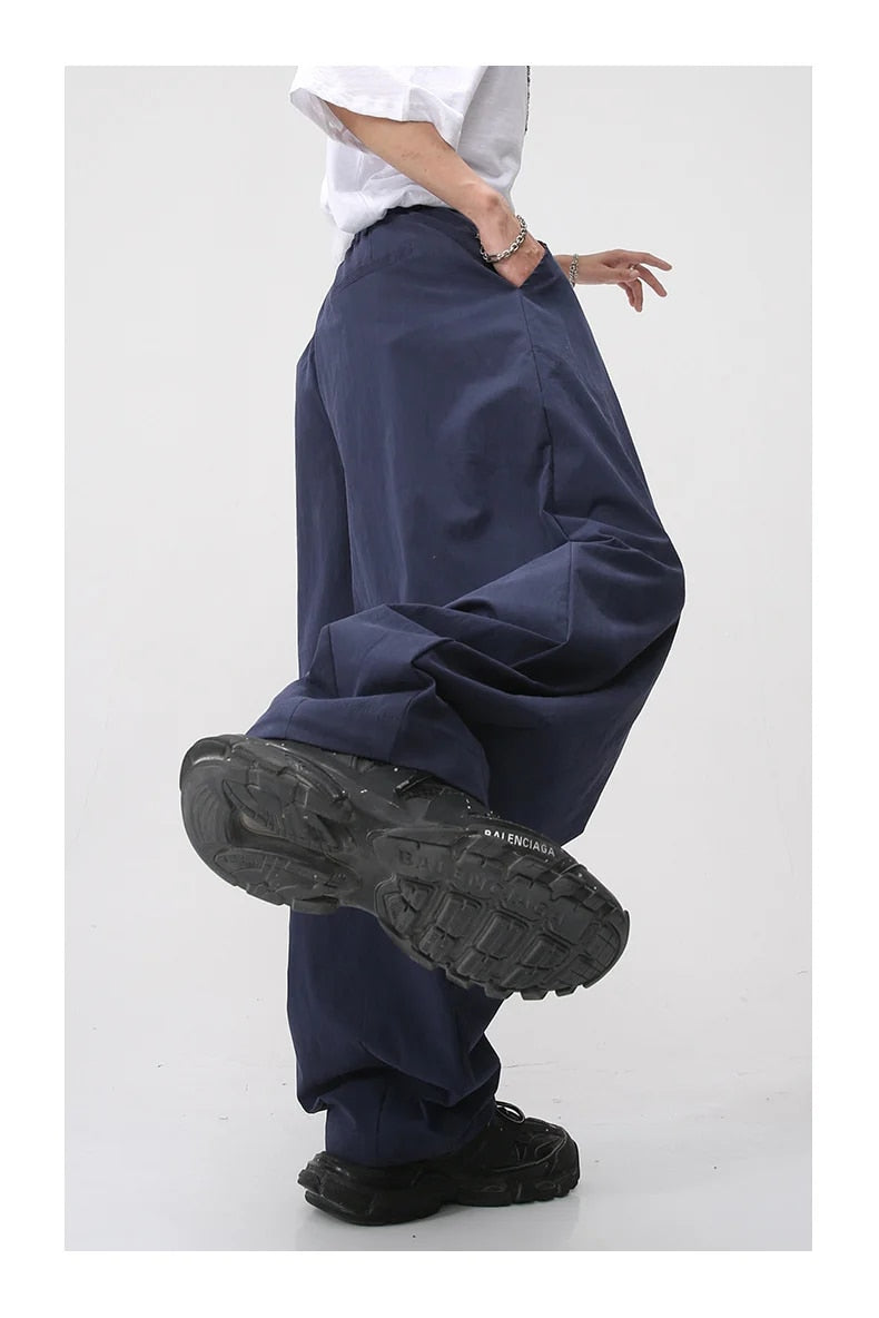 Elastic Waist Wide Casual Trousers - INTOHYPEZONE