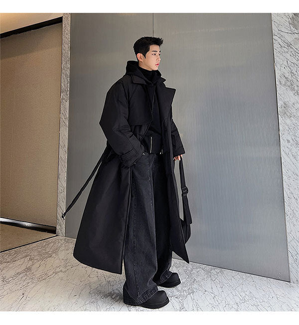 Double Breasted Over Knee Padded Coat - INTOHYPEZONE