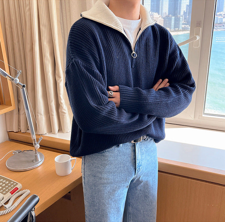 High Neck Zipper Sweater - INTOHYPEZONE