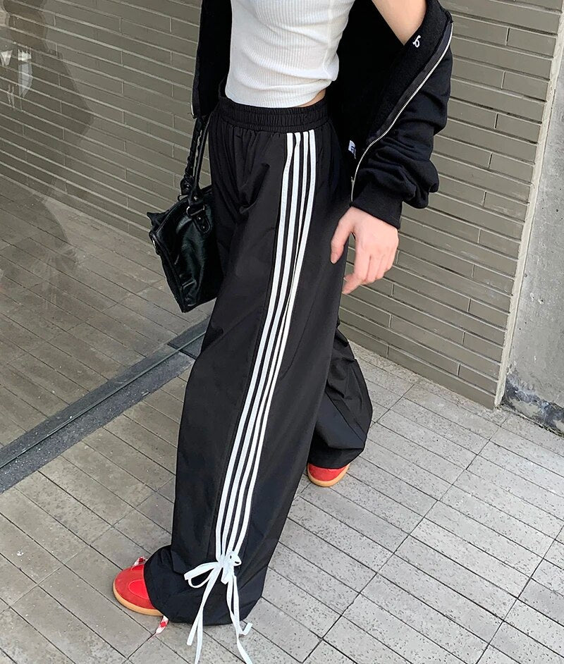 Black Stripe Casual Sweatpants - INTOHYPEZONE
