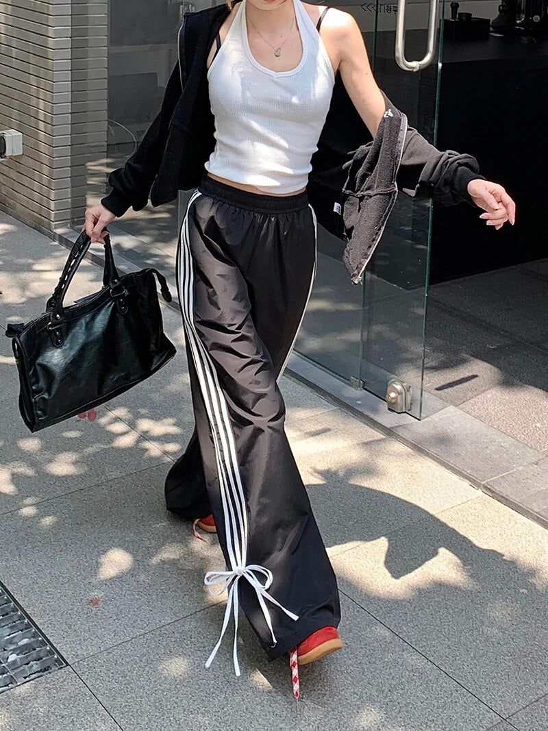 Black Stripe Casual Sweatpants - INTOHYPEZONE
