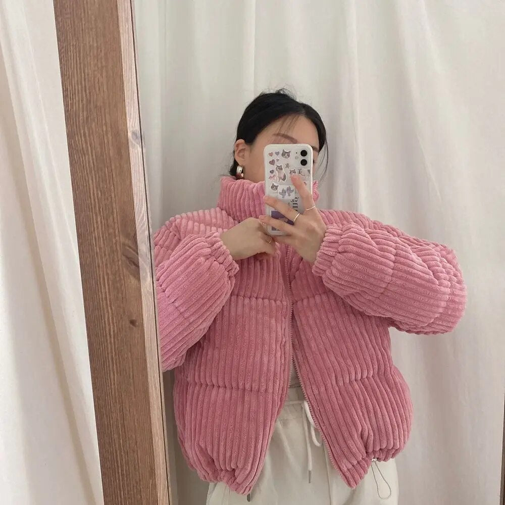Corduroy Cropped Jackets - INTOHYPEZONE