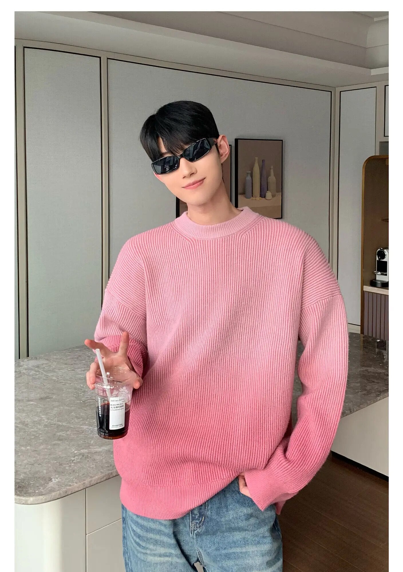 Gradient Color Round Neck Sweater - INTOHYPEZONE