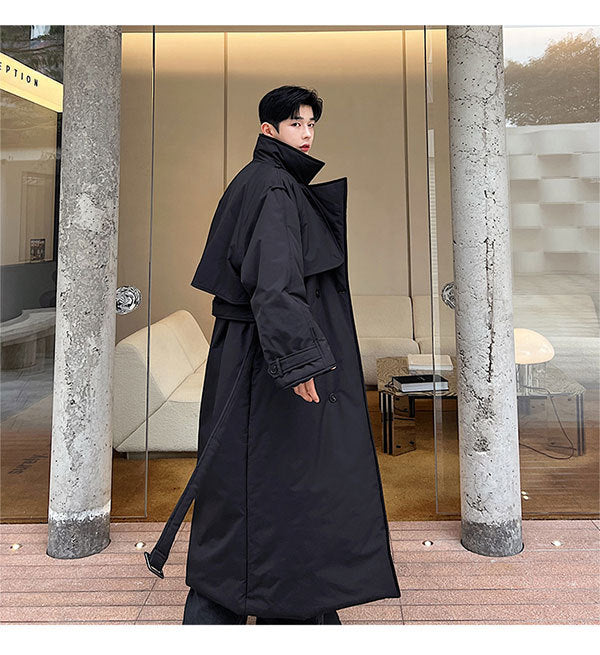 Double Breasted Over Knee Padded Coat - INTOHYPEZONE