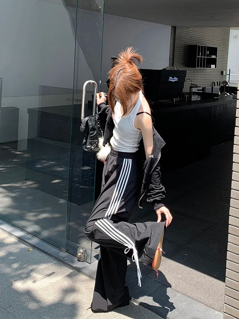 Black Stripe Casual Sweatpants - INTOHYPEZONE