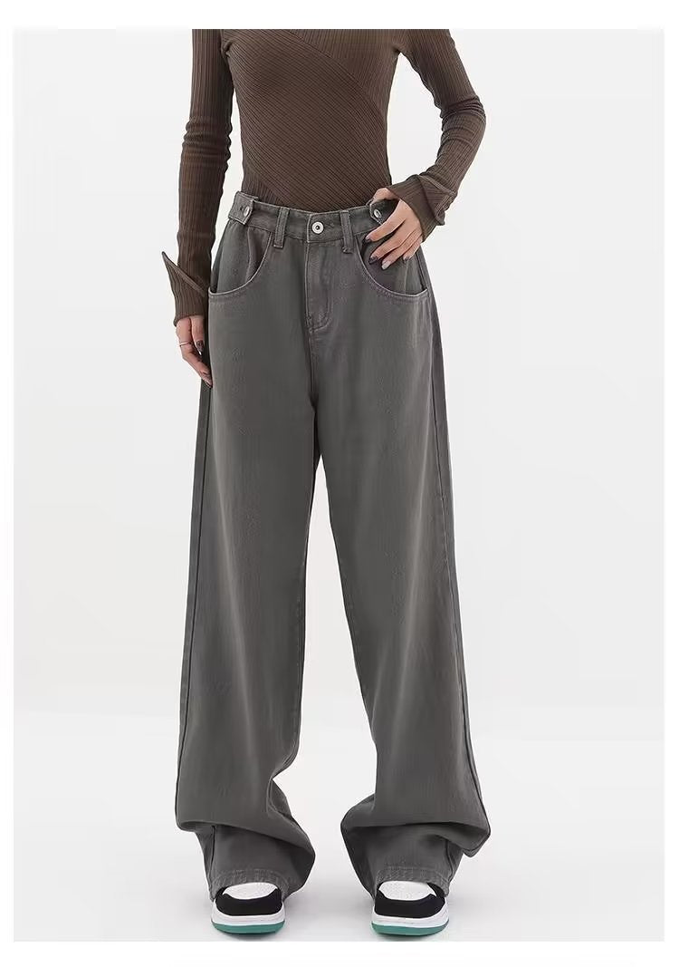 High Waist Straight Denim Pants - INTOHYPEZONE