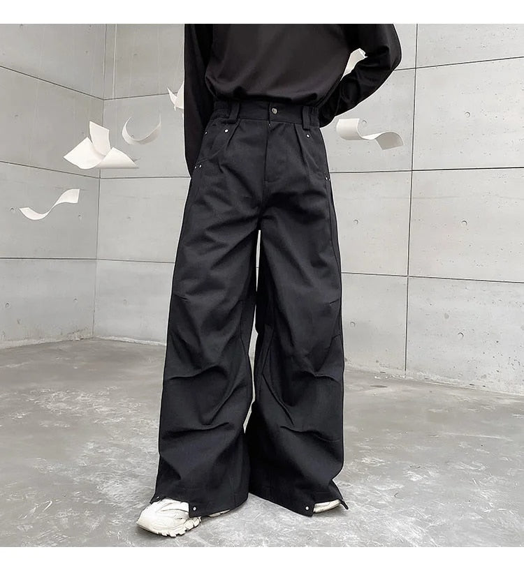 Pleated Loose Wide Leg Trousers - INTOHYPEZONE