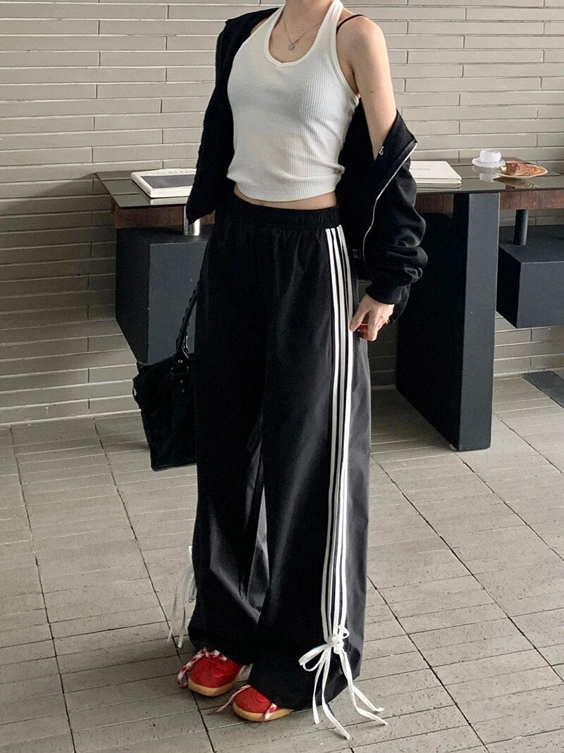 Black Stripe Casual Sweatpants - INTOHYPEZONE
