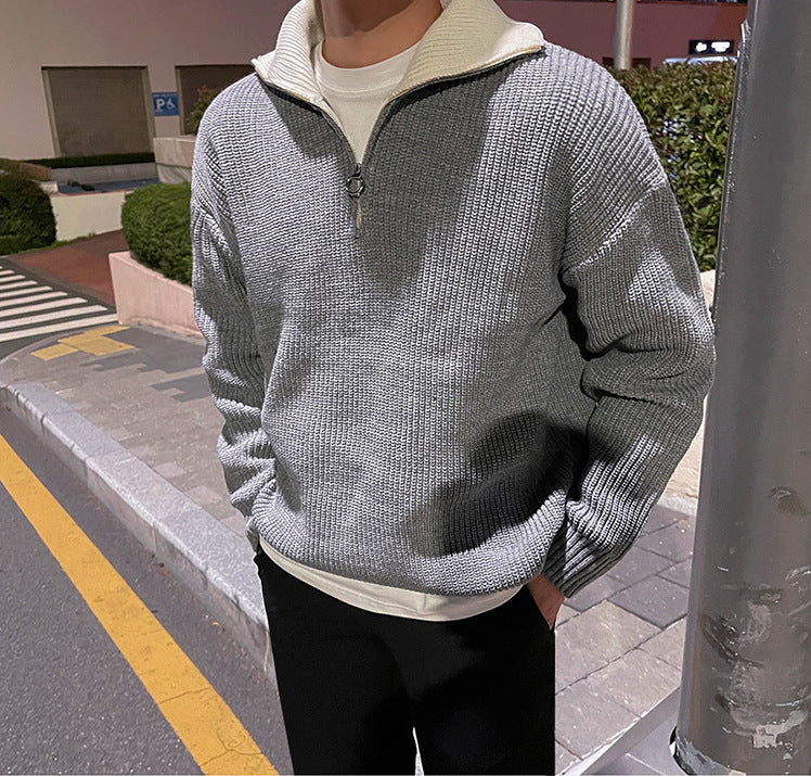 High Neck Zipper Sweater - INTOHYPEZONE