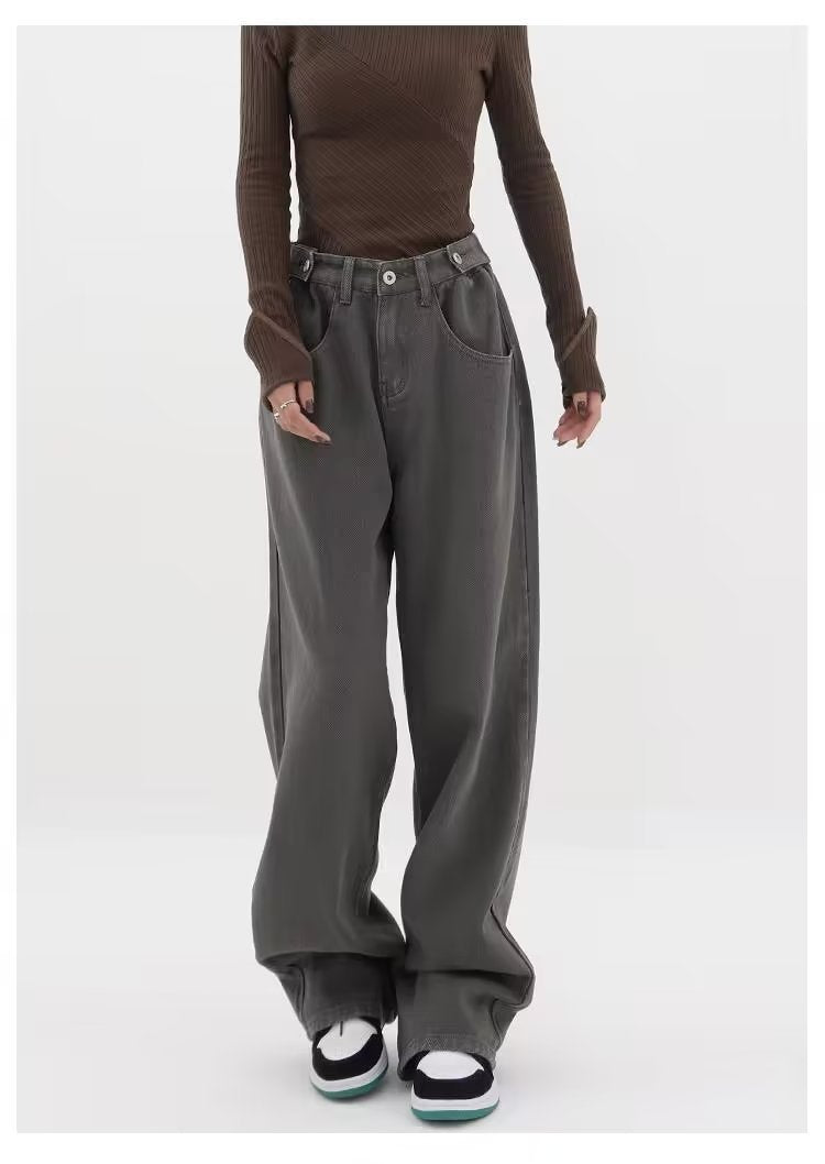 High Waist Straight Denim Pants - INTOHYPEZONE