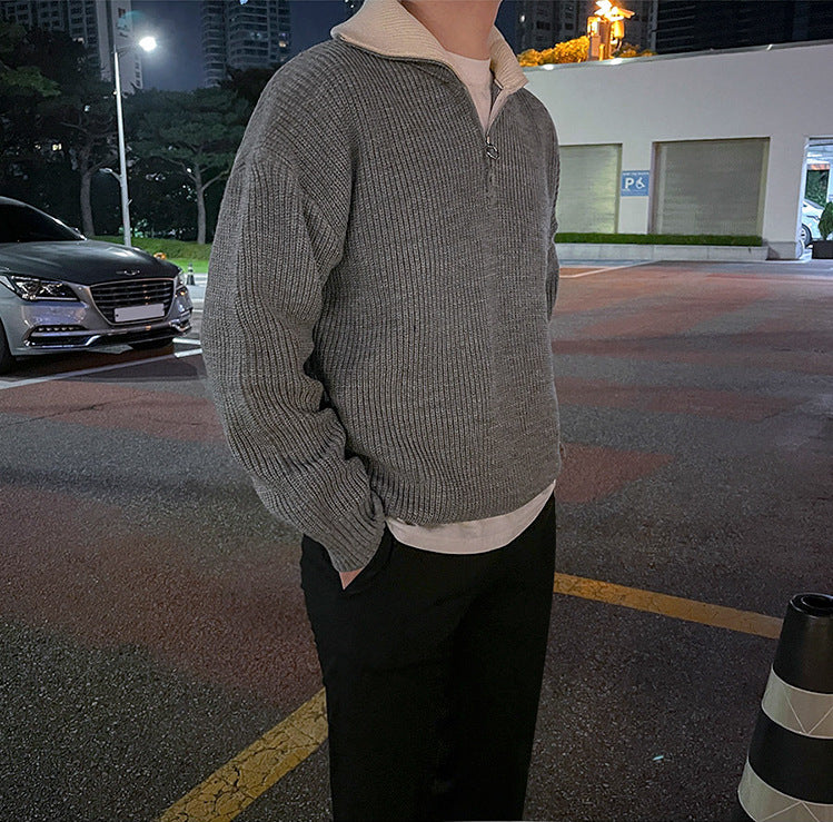 High Neck Zipper Sweater - INTOHYPEZONE